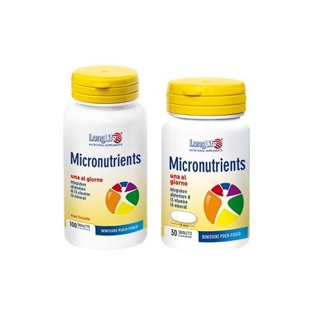 Longlife Micronutrients integratore di 13 vitamine e 14 minerali 30 tavolette