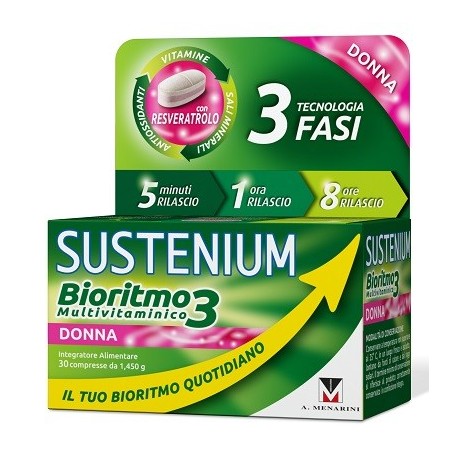 Sustenium Bioritmo 3 Donna - Integratore multivitaminico per la donna 30 compresse