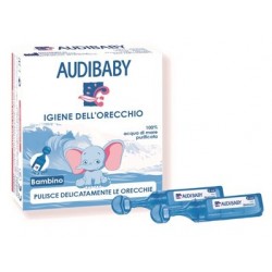 Audibaby soluzione ipertonica per l'igiene delle orecchie di bambini e neonati 10 flaconcini 2 ml