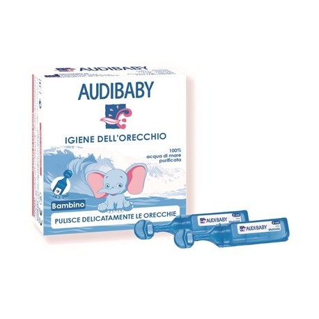 Audibaby soluzione ipertonica per l'igiene delle orecchie di bambini e neonati 10 flaconcini 2 ml