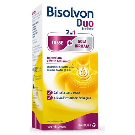 Sanofi Bisolvon Duo Emolliente tosse secca e la gola irritata 100 ml