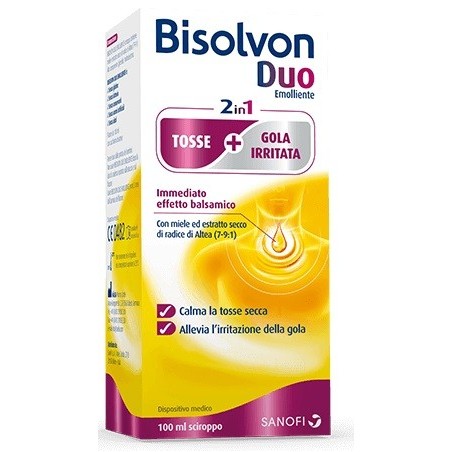 Sanofi Bisolvon Duo Emolliente tosse secca e la gola irritata 100 ml Sanofi Bisolvon Duo Emolliente tosse secca e la gola irritata 100 ml