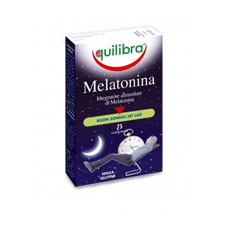 Equilibra Melatonina 1 mg integratore per buon sonno e jet lag 75 compresse