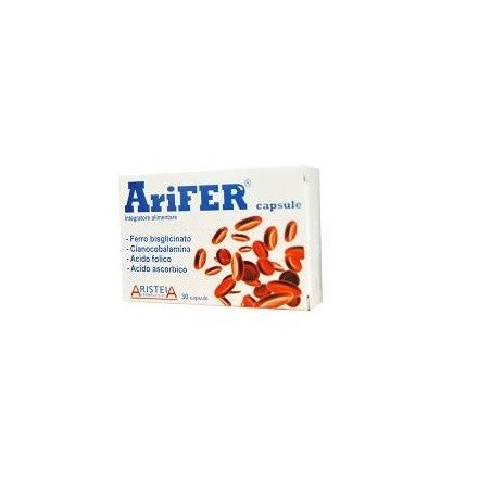 Aristeia Arifer Plus integratore a base di ferro per gravidanza 30 capsule Aristeia Arifer Plus integratore a base di ferro per gravidanza 30 capsule