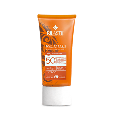 Rilastil Sun System Tattoo 50+ Protezione Solare per Pelle Tatuata 75 ml