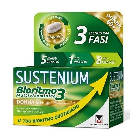 Sustenium Bioritmo 3 Donna 60+ - Integratore multivitaminico per la donna 30 compresse