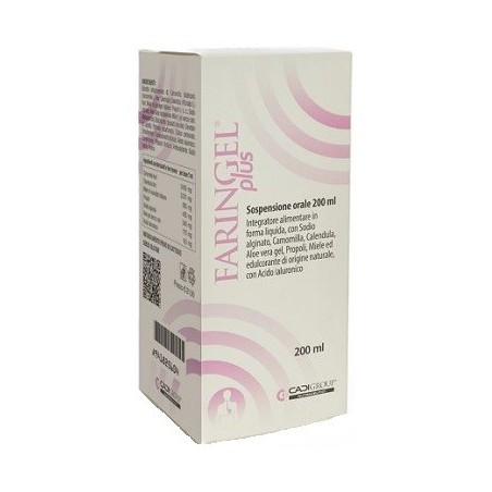 Faringel Plus sciroppo naturale con acido ialuronico contro il mal di gola 200 ml Faringel Plus sciroppo naturale con acido ialuronico contro il mal di gola 200 ml