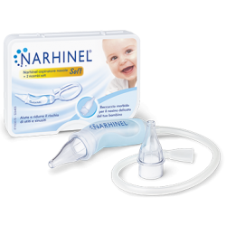 Narhinel Aspiratore Nasale Soft per Bambini + 2 Beccucci di Ricambio