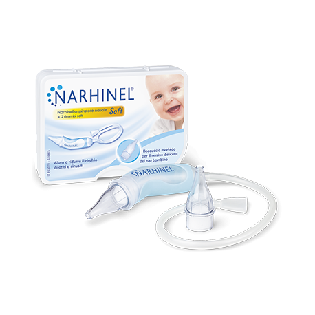 Narhinel Aspiratore Nasale Soft per Bambini + 2 Beccucci di Ricambio