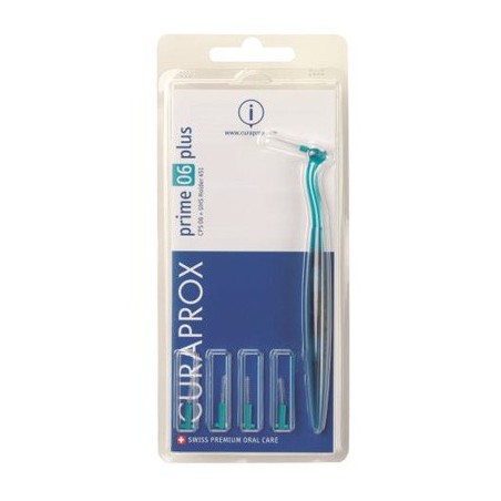 Curaprox Prime 06 Plus Turchese scovolino per spazi interdentali 5 testine + supporto