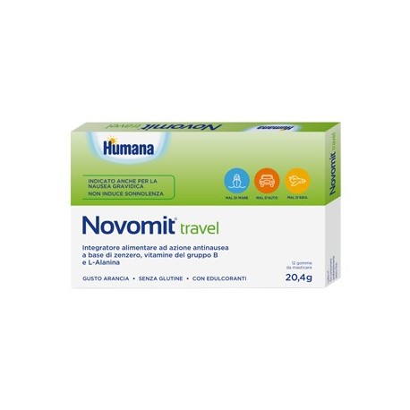 Humana Novomit Travel integratore antinausea digestivo 12 gomme da masticare