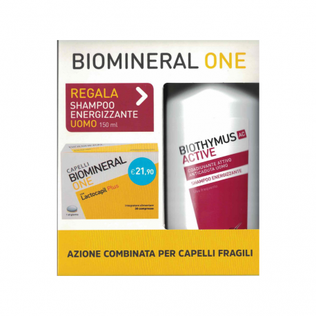 Kit Capelli Fragili Biomineral One 30 cpr + Biothymus AC Active Shampoo Kit Capelli Fragili Biomineral One 30 cpr + Biothymus AC Active Shampoo