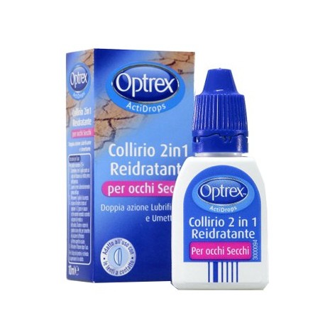 Optrex Actidrops 2 in 12 Collirio idratante rinfrescante per occhi secchi 10 ml