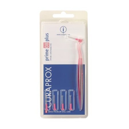 Curaprox Prime Pink 08 Plus scovolino per spazi interdentali 5 testine + supporto