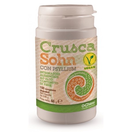 Crusca Sohn Vegan Con Psyllium 100 Compresse Contro la Stitichezza