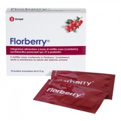 Florberry 10 Bustine Fermenti Lattici per Vie Urinarie e Intestino