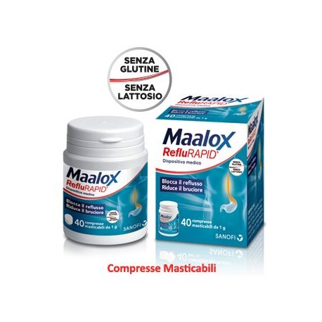 Maalox Reflurapid 40 Compresse Masticabili Contro il Reflusso Gastrico