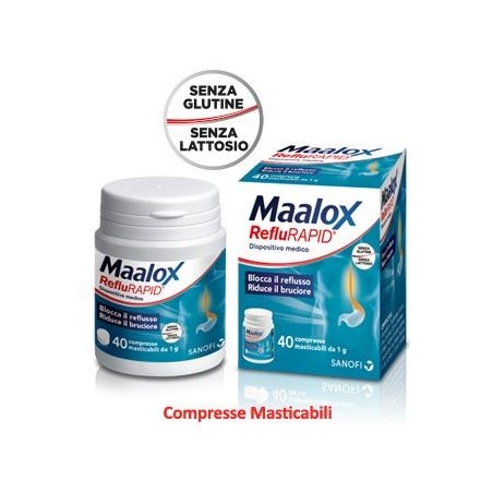 Maalox Reflurapid 40 Compresse Masticabili Contro il Reflusso Gastrico Maalox Reflurapid 40 Compresse Masticabili Contro il Reflusso Gastrico