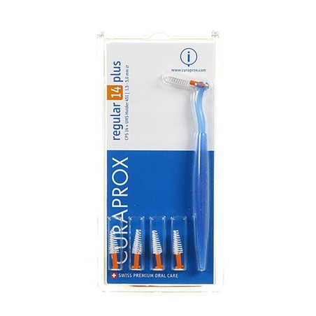 Curaprox Regular Arancione 14 Regular scovolino conico per spazi interdentali 5 testine + supporto Curaprox Regular Arancione 14 Regular scovolino conico per spazi interdentali 5 testine + supporto