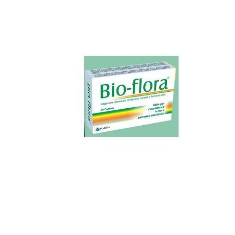 Bio-flora integratore probiotico per flora batterica intestinale 30 capsule