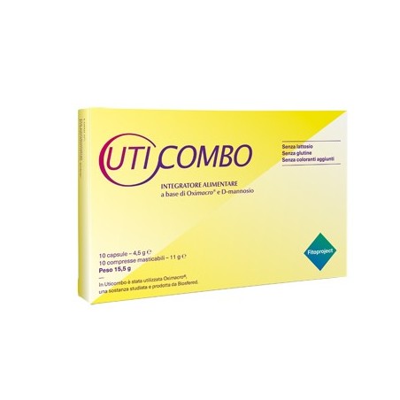 Uticombo integratore per vie urinarie 10 capsule + 10 compresse masticabile Uticombo integratore per vie urinarie 10 capsule + 10 compresse masticabile