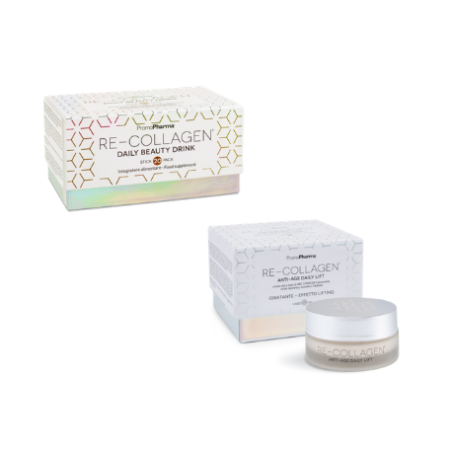 Re-Collagen Integratore + Crema - Trattamento Viso Completo Antietà In&Out al Collagene Re-Collagen Integratore + Crema - Trattamento Viso Completo Antietà In&Out al Collagene