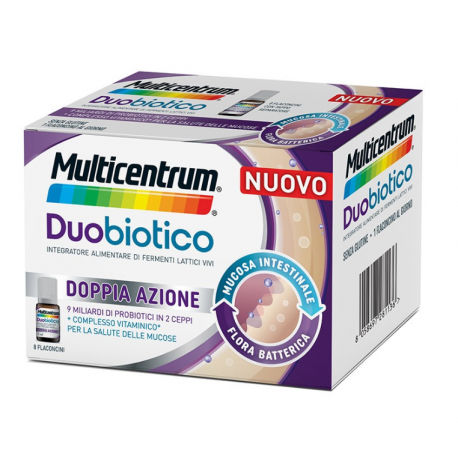 Multicentrum Duobiotico Integratore di Fermenti Lattici Vivi e Vitamine 8 Flaconcini