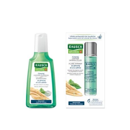 Rausch Trattamento Anticaduta - Shampoo Ginseng e Caffeina + Fluido Intensivo Anticaduta Ginseng e Caffeina