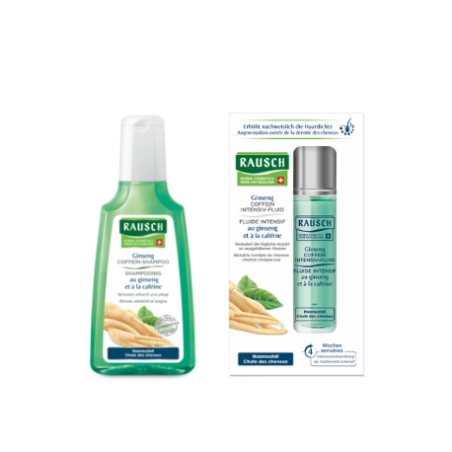 Rausch Trattamento Anticaduta - Shampoo Ginseng e Caffeina + Fluido Intensivo Anticaduta Ginseng e Caffeina Rausch Trattamento Anticaduta - Shampoo Ginseng e Caffeina + Fluido Intensivo Anticaduta Ginseng e Caffeina