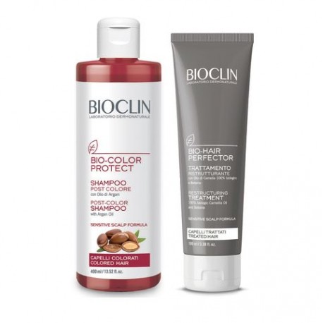 Bioclin Trattamento Capelli Colorati e Trattati - Shampoo Post Colore e Maschera Ristrutturante