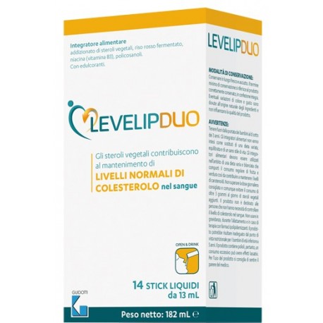 LevelipDuo integratore per il controllo del colesterolo 14 stick liquidi