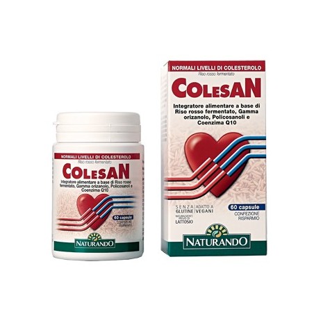 Colesan integratore di riso rosso contro il colesterolo 60 capsule Colesan integratore di riso rosso contro il colesterolo 60 capsule