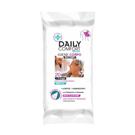 Daily Comfort Senior Panni per l'igiene del corpo in tessuto 24 pezzi Daily Comfort Senior Panni per l'igiene del corpo in tessuto 24 pezzi