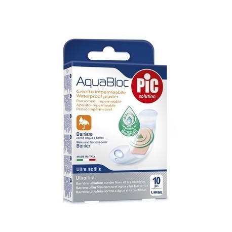 PIC Aquabloc Cerotto Impermeabile Antibatterico 25x72 mm 10 Pezzi