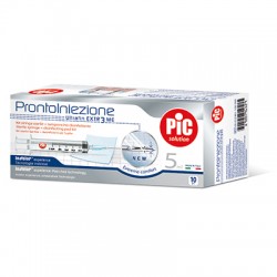 PIC Pronto Iniezione Siringa con Ago + Tampone + Aprifiala G23 10 Pezzi 5 ml 
