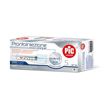 PIC Pronto Iniezione Siringa con Ago + Tampone + Aprifiala G23 10 Pezzi 5 ml PIC Pronto Iniezione Siringa con Ago + Tampone + Aprifiala G23 10 Pezzi 5 ml