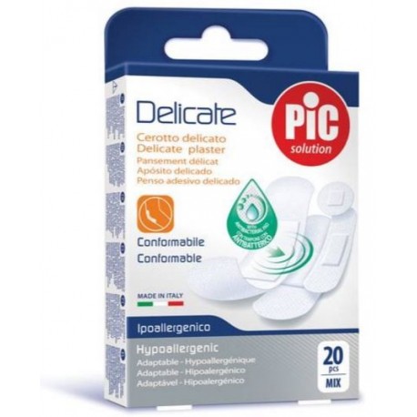 Pic Delicate - Cerotti delicati antibatterici in TNT 20 pezzi misti