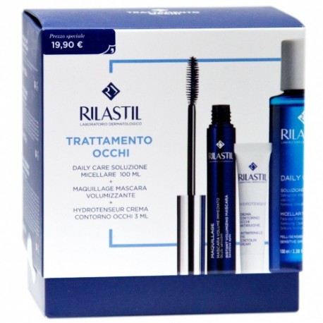 Rilastil Trattamento Occhi - Mascara Maquillage Volume Immediato + Acqua Micellare 100ml + Contorno Occhi Hydrotenseur 3ml