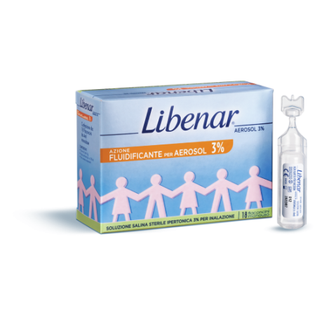 Libenar Aerosol 3% - 18 flaconcini di soluzione ipertonica per aerosolterapia Libenar Aerosol 3% - 18 flaconcini di soluzione ipertonica per aerosolterapia