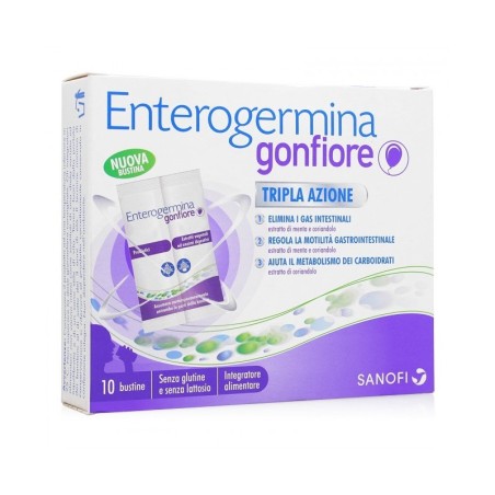 Confezione da 10 bustine di Enterogermina Gonfiore Confezione da 10 bustine di Enterogermina Gonfiore