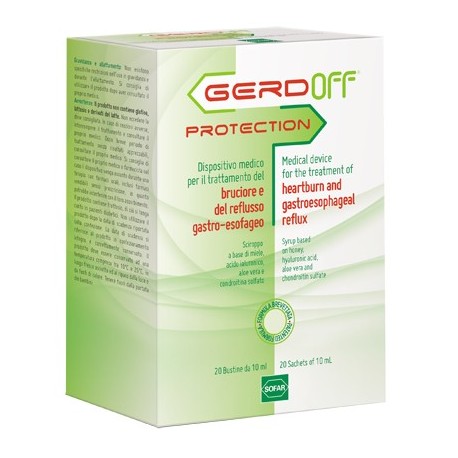 Gerdoff Protection Sciroppo per bruciore e reflusso gastro-esofageo 20 buste da 10 ml
