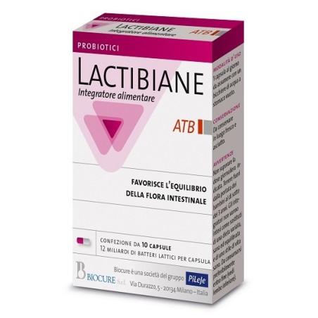 Lactibiane ATB integratore a base di probiotici per flora intestinale 10 capsule Lactibiane ATB integratore a base di probiotici per flora intestinale 10 capsule