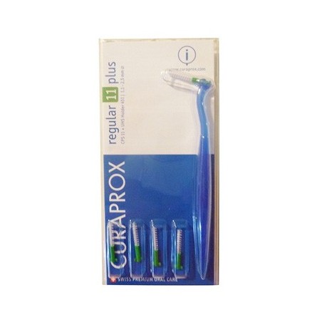 Curaprox Regular 11 Plus scovolino per spazi interdentali 5 testine + supporto blu Curaprox Regular 11 Plus scovolino per spazi interdentali 5 testine + supporto blu