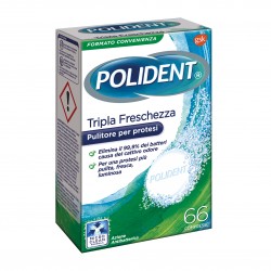 Polident Tripla Freschezza pulitore antibatterico dentiera 66compresse