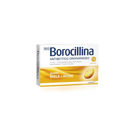Neo Borocillina antisettico orofaringeo 16 pastiglie limone e miele