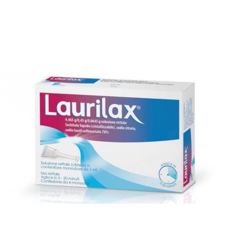 Laurilax soluzione rettale 4 flaconcini monodose 5 ml Laurilax soluzione rettale 4 flaconcini monodose 5 ml