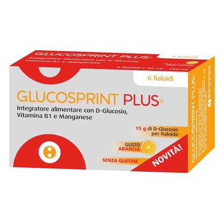 Glucosprint Plus arancia integratore per ipoglicemia 6 fialoidi da 25 ml