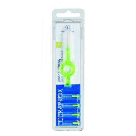 Curaprox Prime Plus Handy verde scovolino per spazi interdentali 5 testine 5 mm + supporto