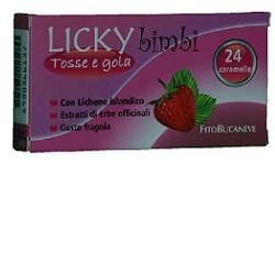 Licky Bimbi Tosse e Gola caramelle con erbe officinali gusto fragola 70 g