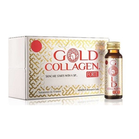 Gold Collagen Forte integratore per invecchiamento cutaneo 10 flaconi Gold Collagen Forte integratore per invecchiamento cutaneo 10 flaconi